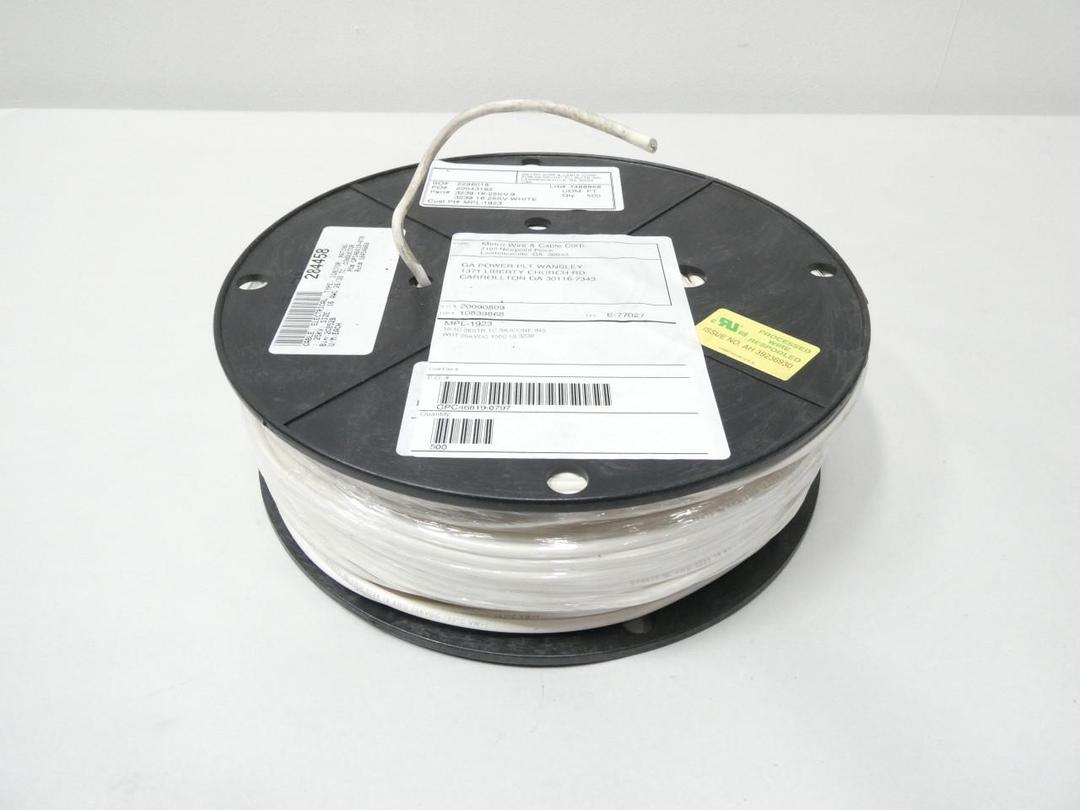 METRO 3239-16-25KV-9 16-1C 26STR TC SILICONE WHITE WIRE 25KVDC 500FT