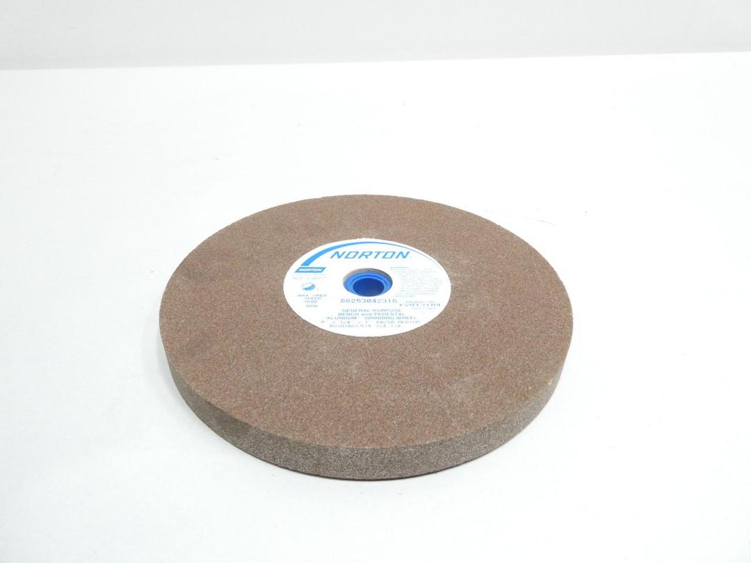 NORTON 66253042316 MEDIUM 60/80 GRINDING WHEEL 8IN 3/4IN 1IN