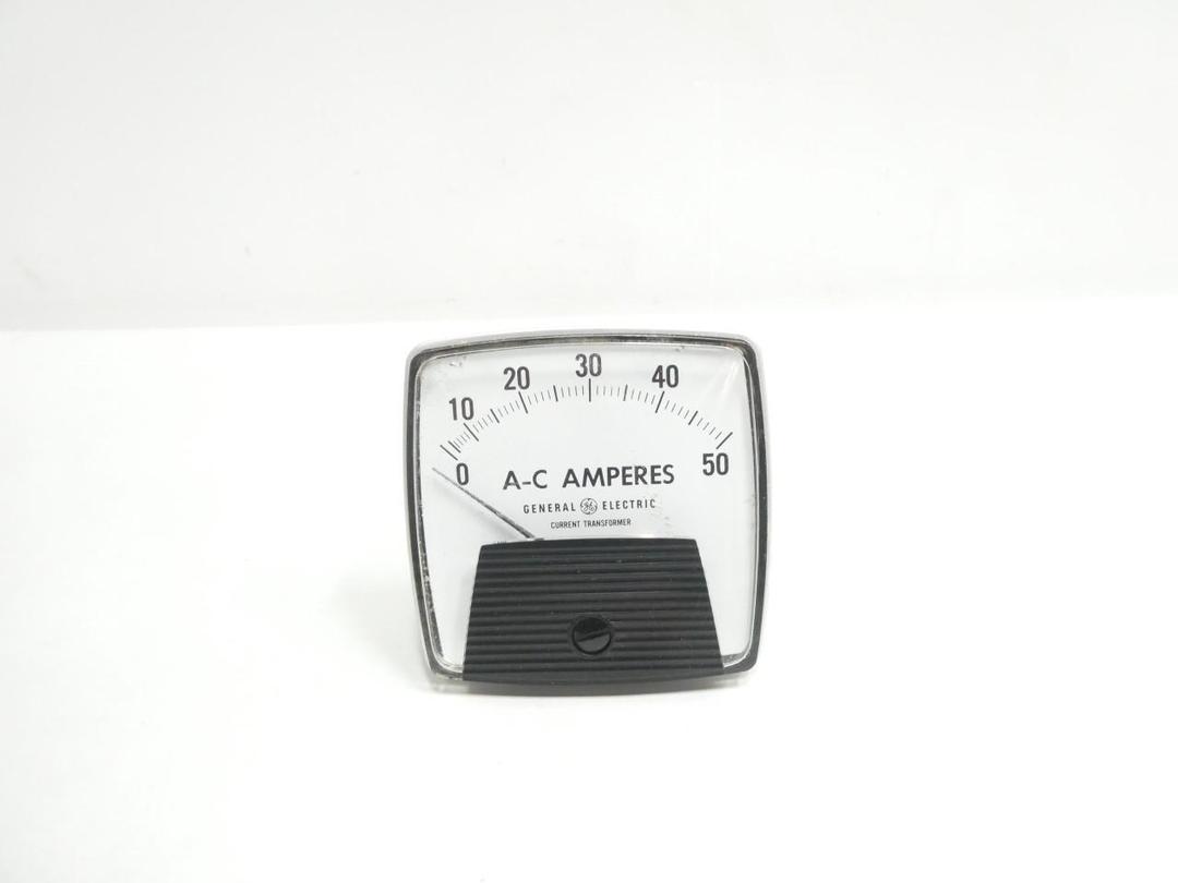 GENERAL ELECTRIC GE 50-162141LSNT2 PANEL AMMETER 0-50A AMP