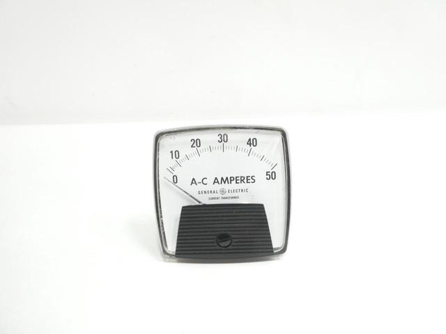 GENERAL ELECTRIC GE 50-162141LSNT2 PANEL AMMETER 0-50A AMP