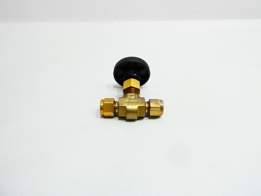 PARKER 6Z-V6LN-B MANUAL BRASS NEEDLE VALVE 3/8IN TUBE