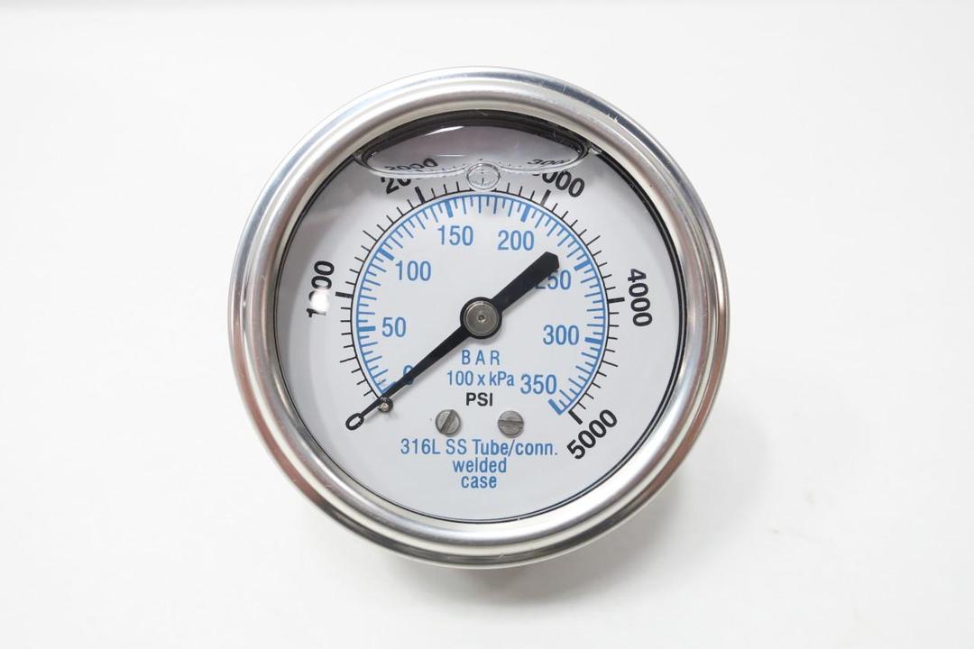 PIC 302L-254R PRESSURE GAUGE 2-1/2IN 0-5000PSI 1/4IN NPT