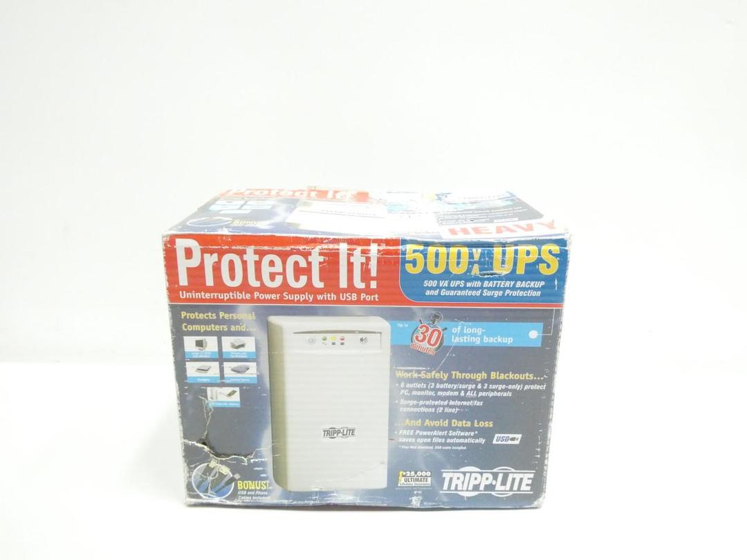 TRIPP LITE INTERNETOFFICE500 STANDBY UPS 120V-AC 500VA 280W USB PORT 6-OUTLET