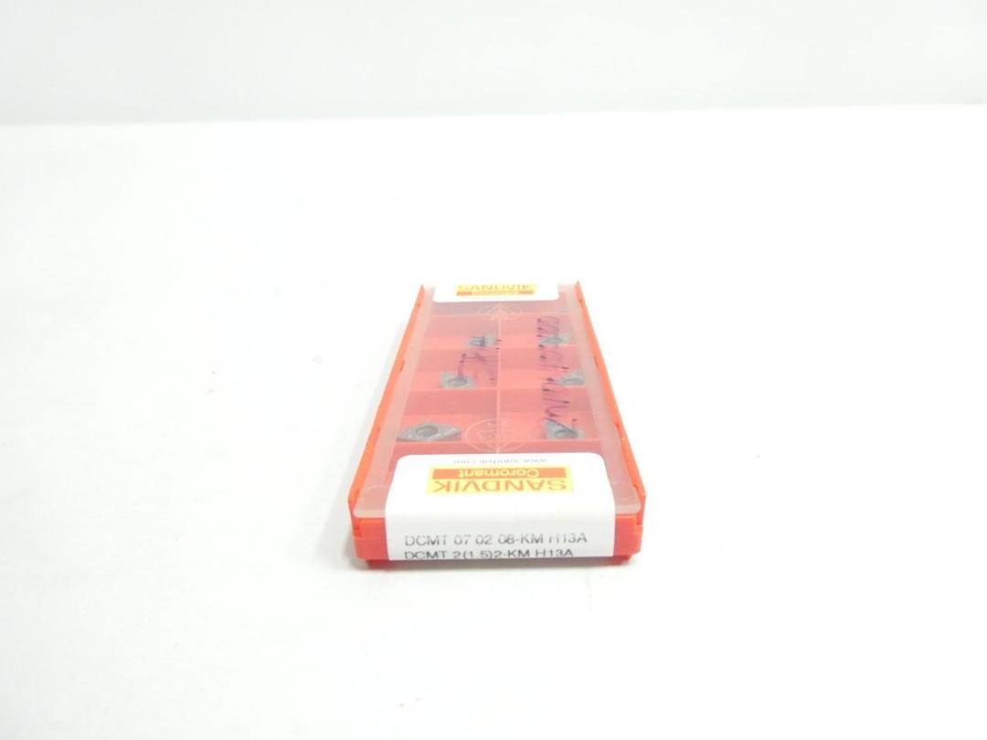 PACK OF 10 SANDVIK DCMT070208-KM DCMT 2(1.5)2-KM CARBIDE INSERT