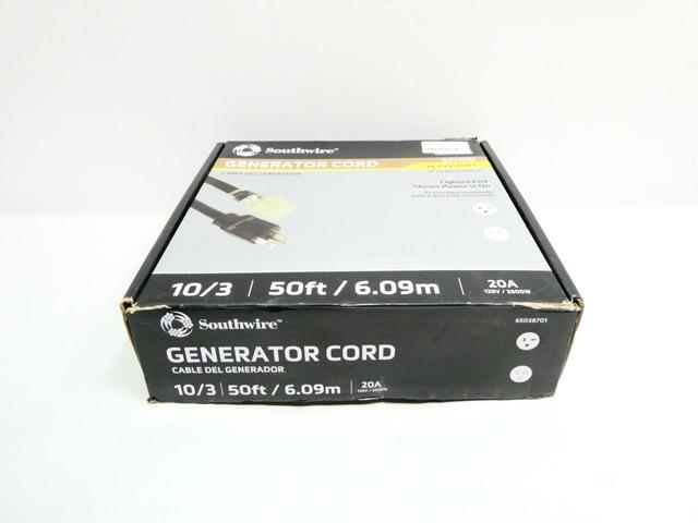 SOUTHWIRE SJTOW 64817801 GENERATOR CORD 125V 50FT