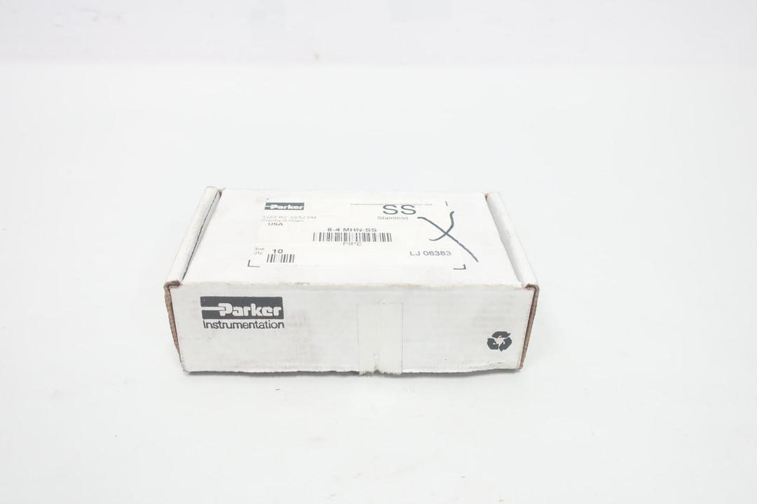 BOX OF 10 PARKER 8-4 MHN-SS STAINLESS NIPPLE 1/2IN X 1/4IN NPT