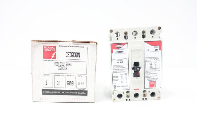 FEDERAL PIONEER CE3030N HORIZON MOLDED CASE CIRCUIT BREAKER 3P 30A AMP 600V-AC