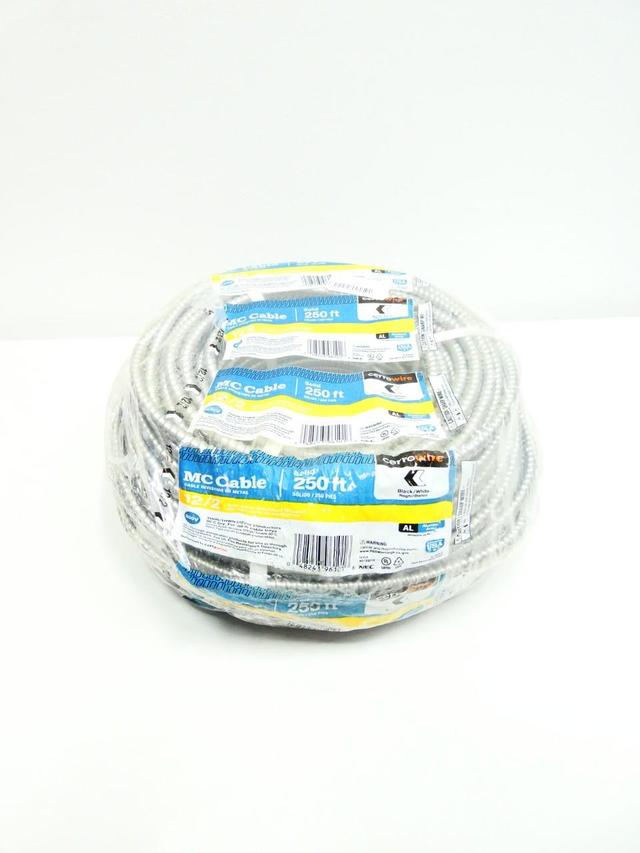 CERROWIRE 6111-SOL122G THHN/THWN 12/2 BLACK/WHITE MC CABLE 250FT