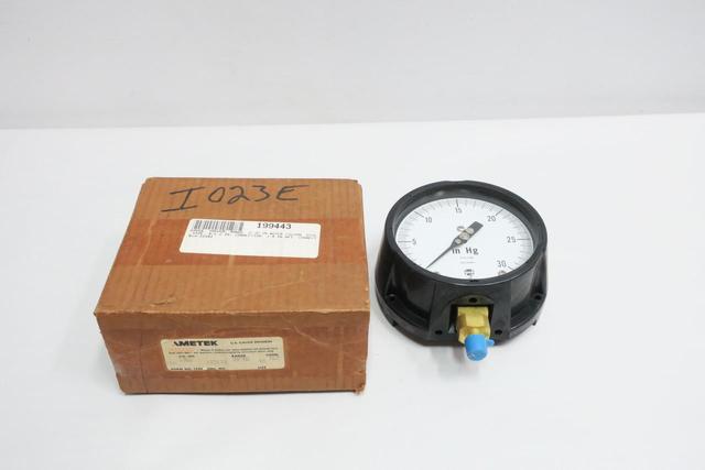 AMETEK 1980 PRESSURE GAUGE 4-1/2IN 0-30IN-HG 1/4IN NPT