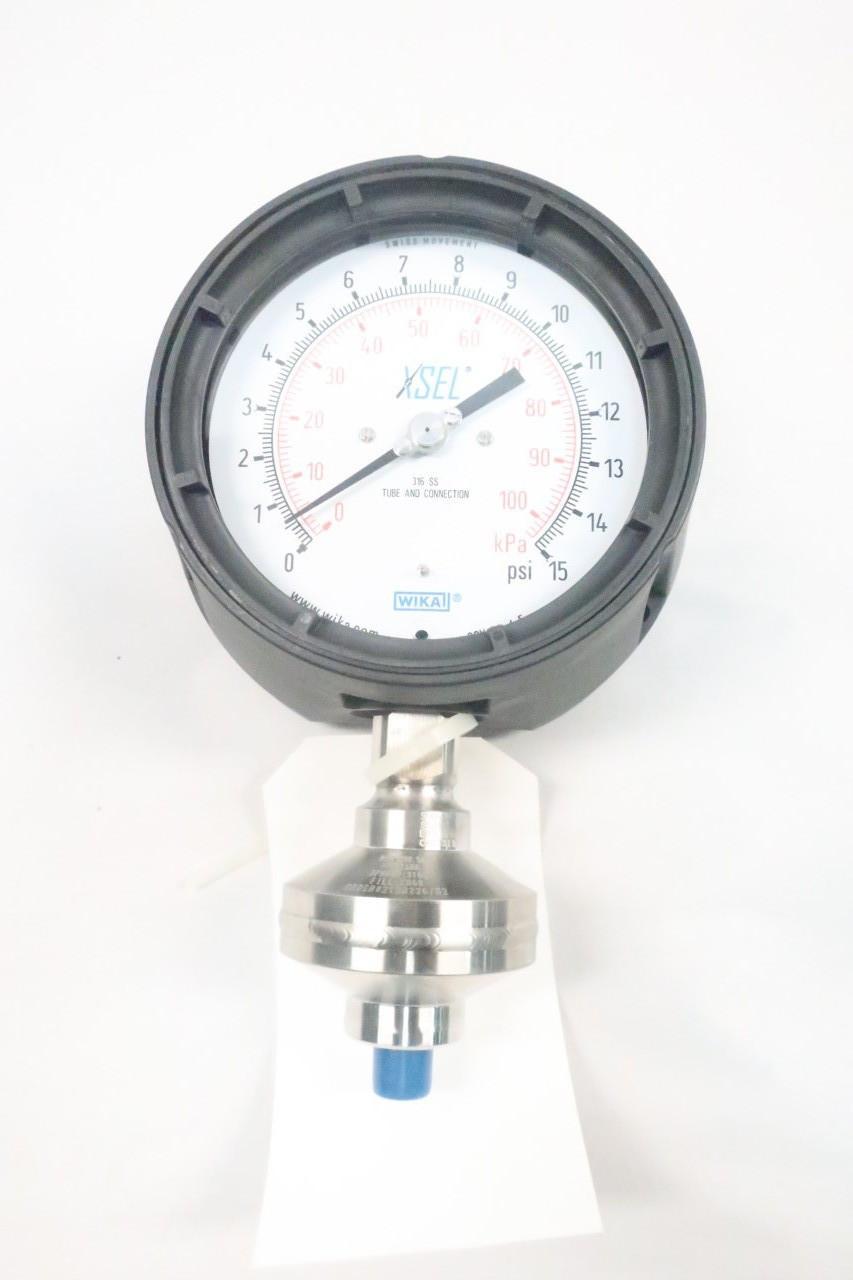 WIKA M932.D1 23X.34 PRESSURE GAUGE 4-1/2IN 0-15PSI