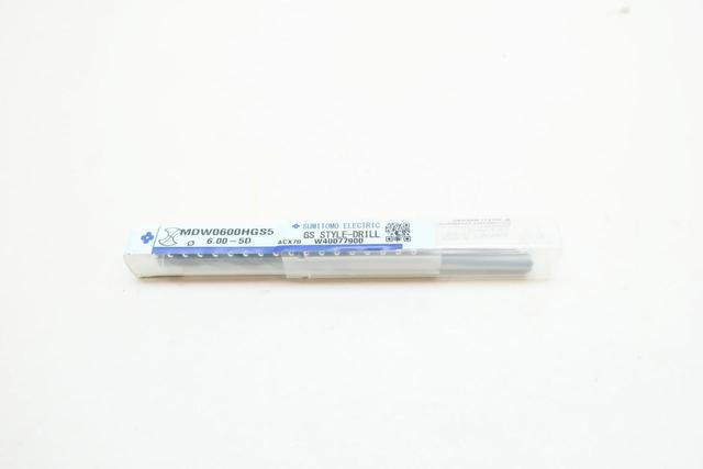 SUMITOMO MDW0600HGS5 GE STYLE CARBIDE 6MM DRILL BIT