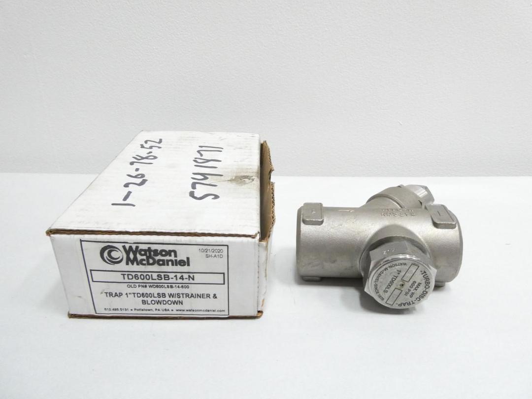 WATSON MCDANIEL TD600LSB-14-N STAINLESS THREADED STEAM TRAP 600PSI 1IN NPT