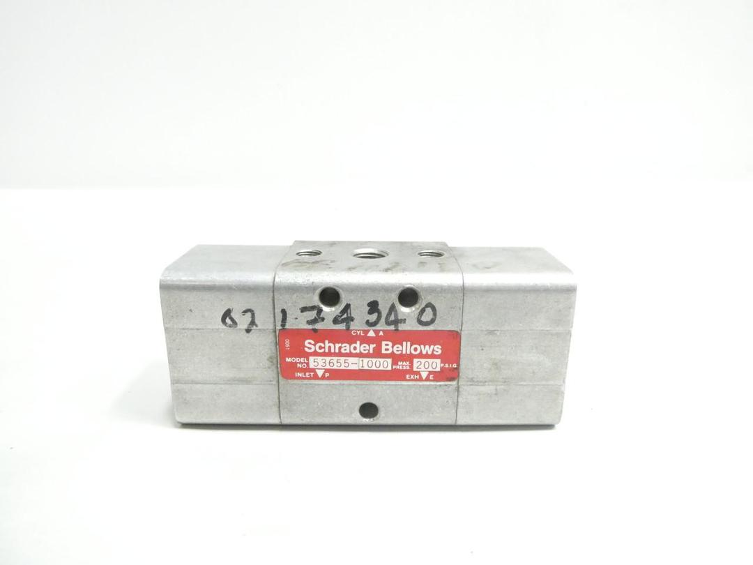 SCHRADER BELLOWS 53655-1000 DOUBLE REMOTE PILOT 1/4IN NPT 200PSI 