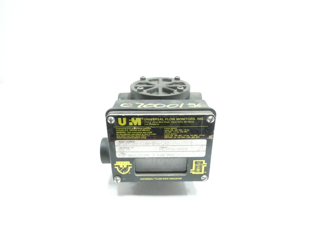 UNIVERSAL FLOW MONITORS WP1GM-2U-A1WR-C-W-.4D FLOW METER 0-1GPM 1/4IN NPT