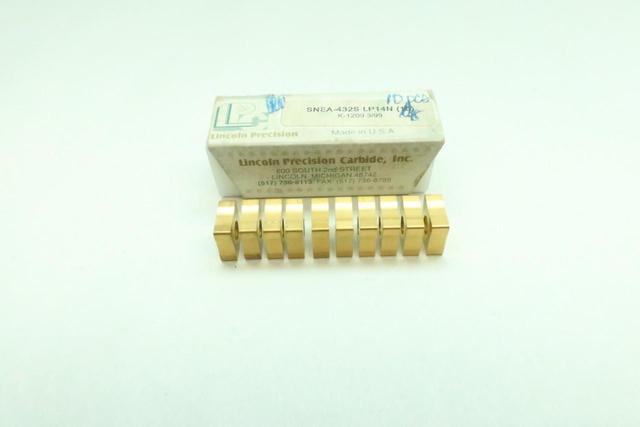 SET OF 10 LINCOLN PRECISION SNEA-432S-LP14N CARBIDE INSERT