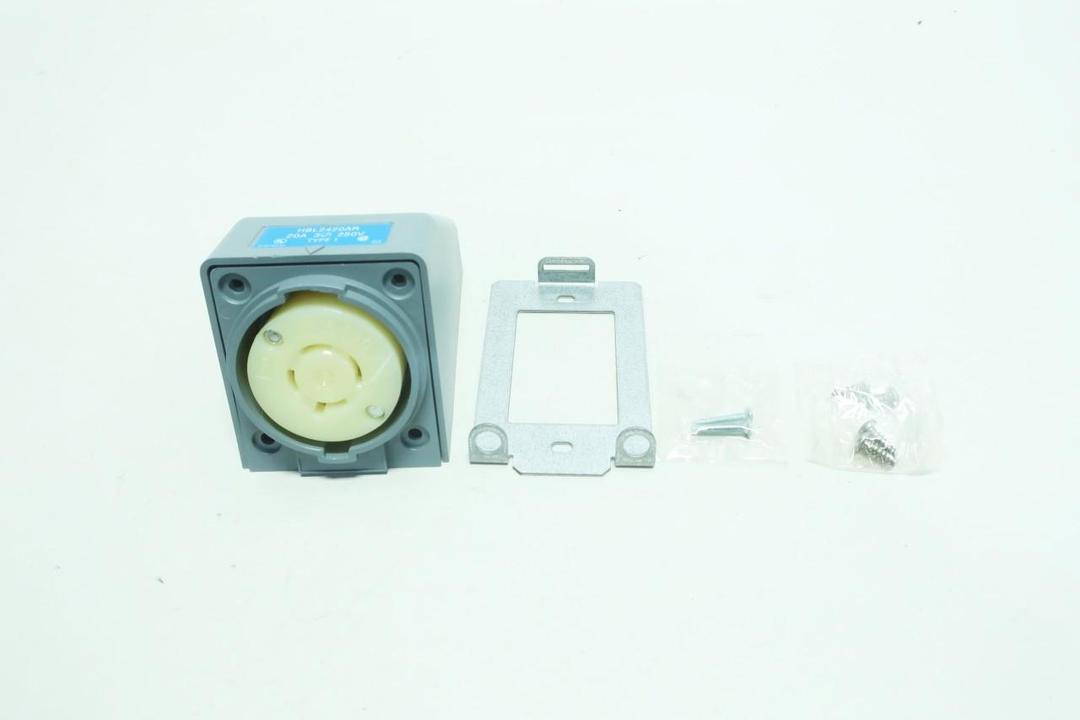HUBBELL HBL2420AR TWIST-LOCK 20A 250V-AC 3PH 3P 4W RECEPTACLE ANGLE HOUSING