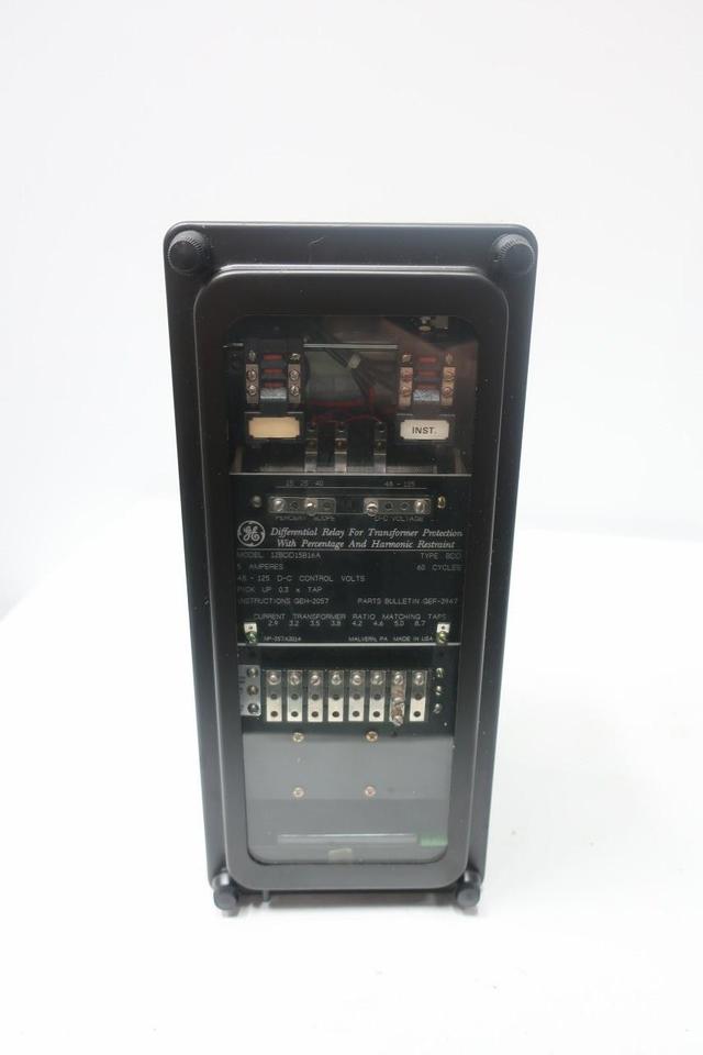 GE 12BDD15B16A TYPE BDD TRANSFORMER PROTECTION DIFFERENTIAL RELAY 48/125V-DC