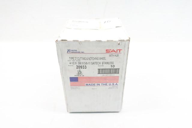 BOX OF 10 SAIT TYPE 27 20933 CUT-OFF WHEEL 4-1/2IN 0.09IN 5/8-11