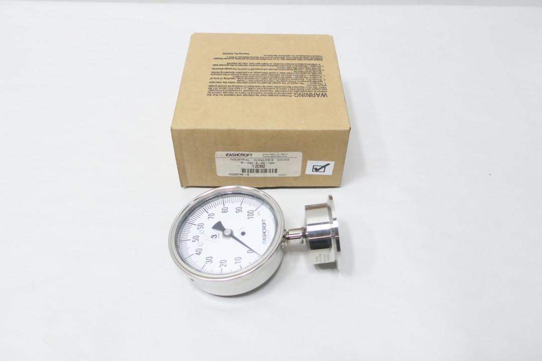 ASHCROFT 35-1032-S-20L-100# PRESSURE GAUGE 3-1/2IN 0-100PSI