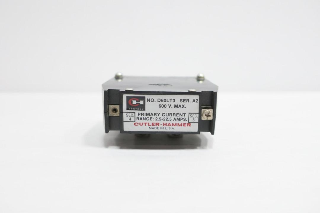 CUTLER HAMMER D60LT3 CURRENT TRANSFORMER 2.5:22.5A 600V-AC