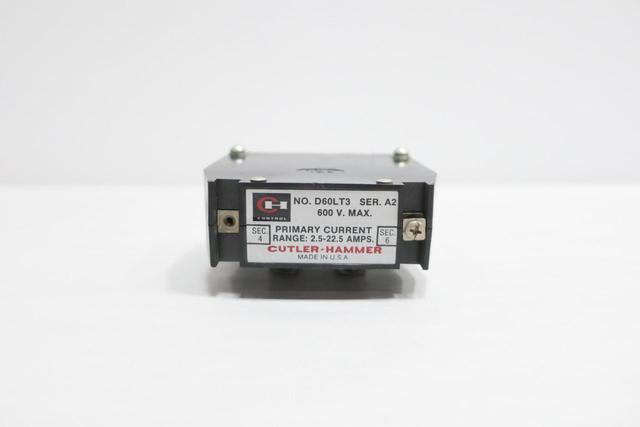 CUTLER HAMMER D60LT3 CURRENT TRANSFORMER 2.5:22.5A 600V-AC