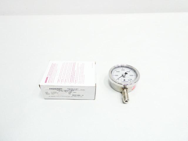 ASHCROFT 25-1009-SW-02L-6000# PRESSURE GAUGE 2-1/2IN 1/4IN NPT 0-6000PSI