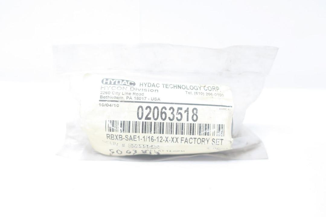 HYDAC 02063518 RBXB-SAE1-1/16-12-X-XX HYDRAULIC FLOW CONTROL VALVE 14GPM