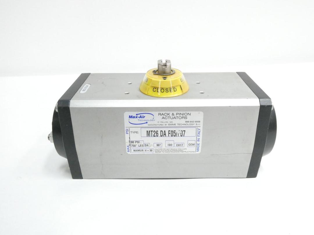 MAX-AIR TECHNOLOGY MT26 DA F05/F07 PNEUMATIC VALVE ACTUATOR 580PSI