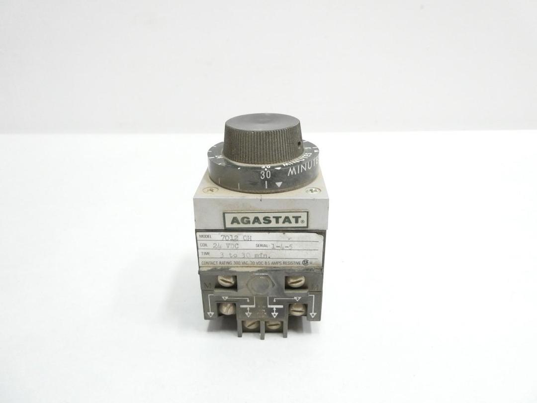 AGASTAT 7012 OH TIME DELAY RELAY 3-30MIN 24V-DC