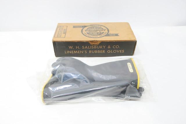 SALISBURY 10-14 YELLOW BLACK GLOVE SIZE 9 CLASS 1 TYPE 1 ANSI/ASTM D120 10KV
