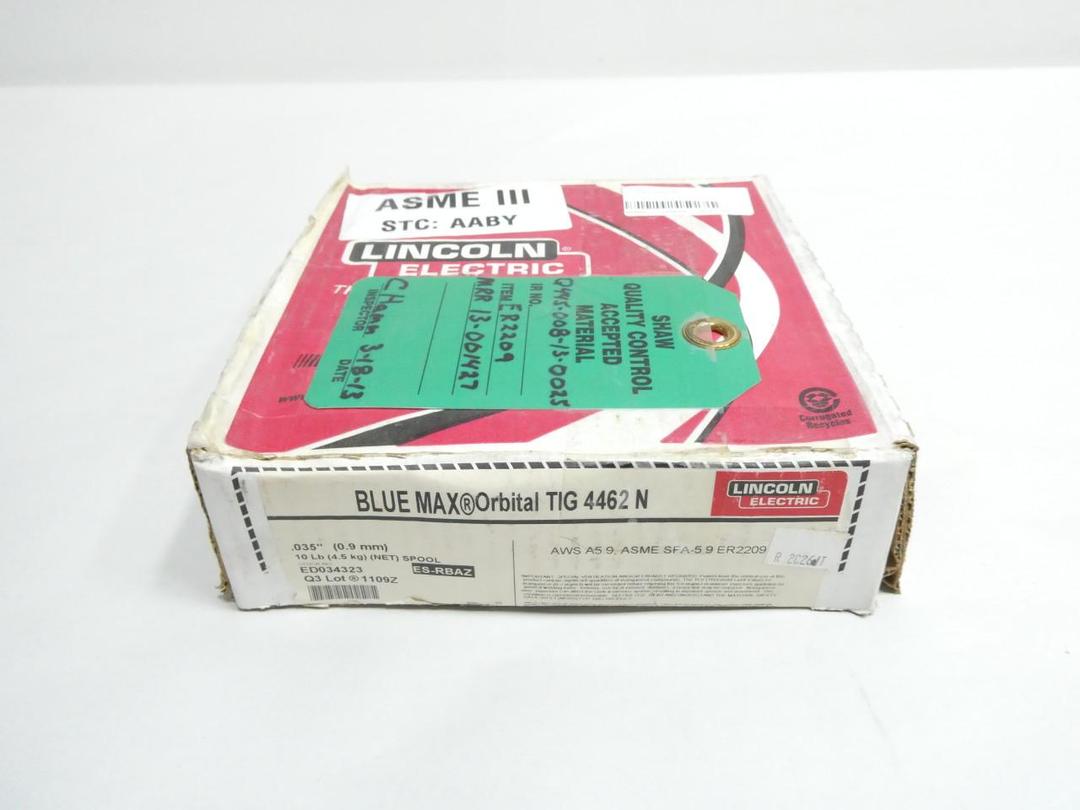 LINCOLN ED034323 BLUE MAX ORBITAL TIG 4462N WELDING WIRE 0.035IN 10LB