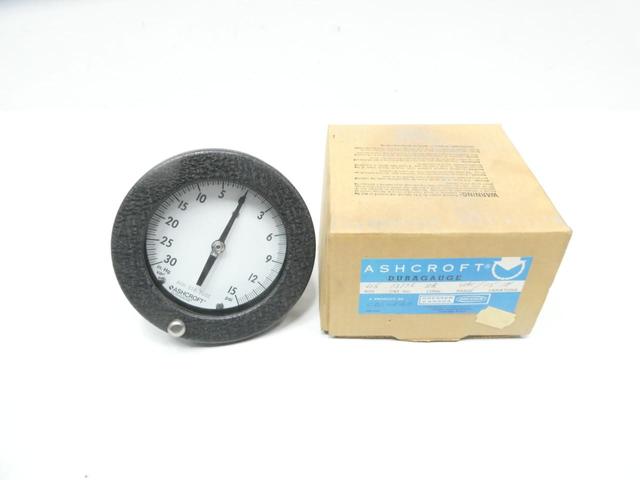 ASHCROFT 45-13775-2B-VAC/15H PRESSURE GAUGE 0-15PSI 4-1/2IN 1/4IN NPT