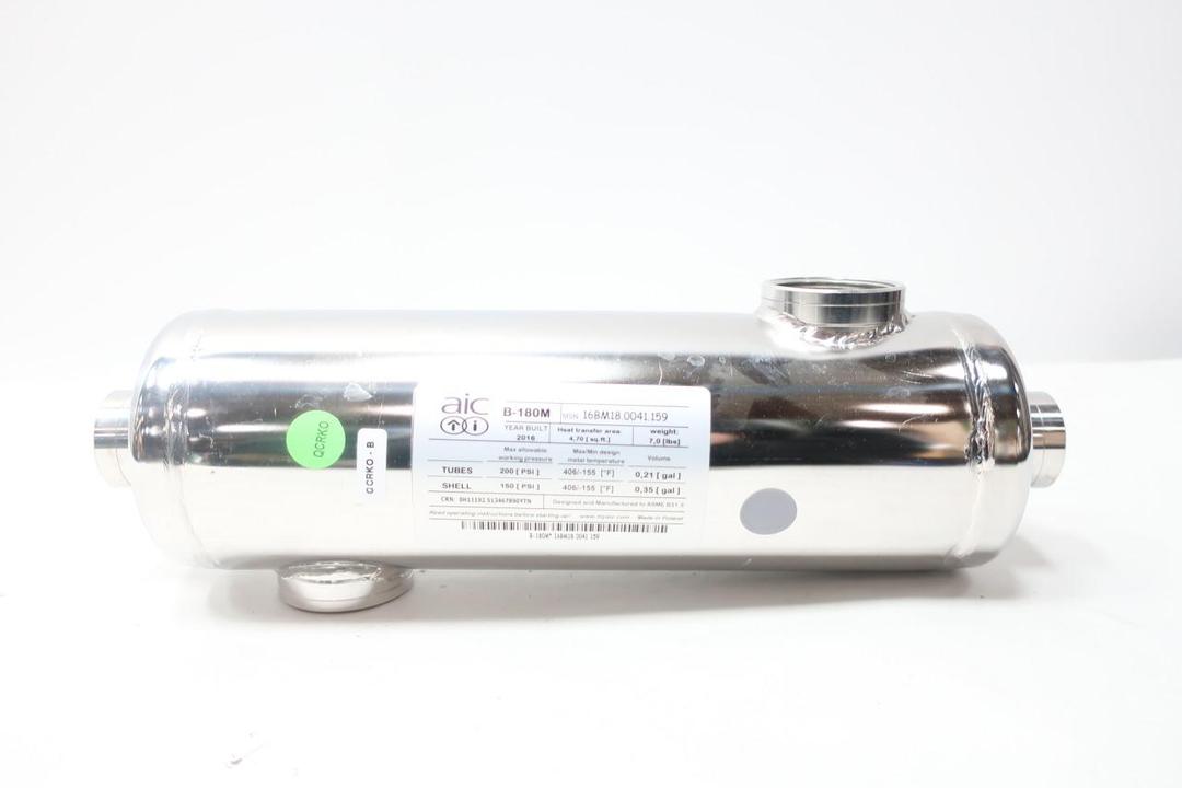 AIC B-180M SHELL AND TUBE HEAT EXCHANGER 1-1/2IN 1IN NPT