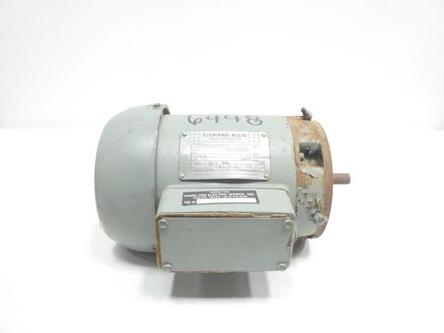 SIEMENS-ALLIS 123 RGZF INDCUTION MOTOR 143TCZ 3PH 1/2HP 855RPM 5/8IN 230/460V-AC
