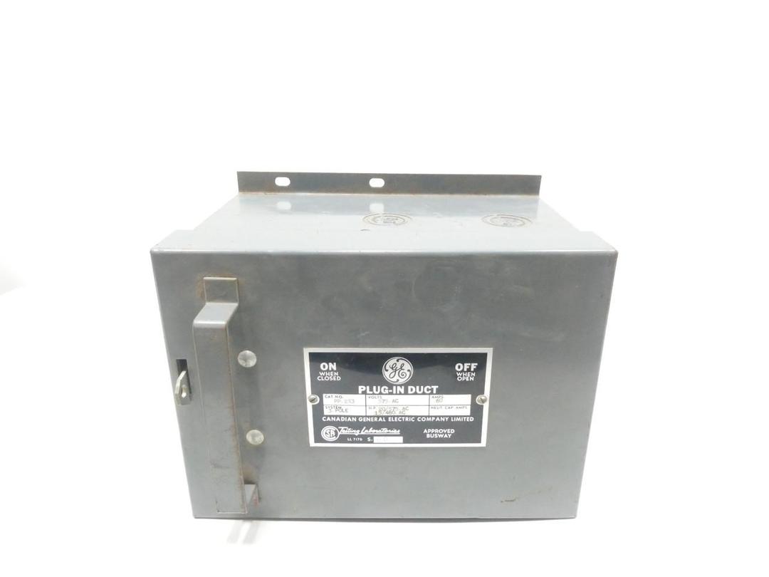 GENERAL ELECTRIC GE PP-253 PLUG-IN DUCT FUSIBLE DISCONNECT SWITCH 3P 60A 575V-AC
