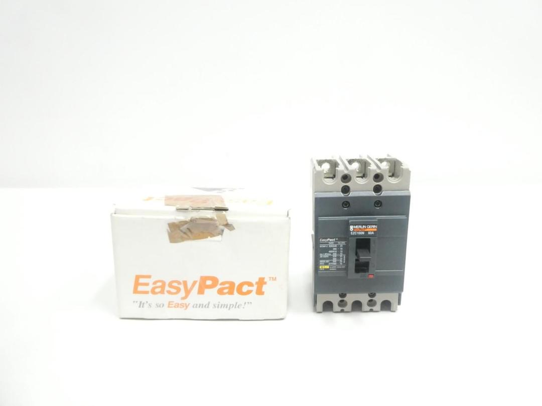 MERLIN GERIN EZC100N3060 MOLDED CASE CIRCUIT BREAKER 3P 60A AMP 240/277/480V-AC
