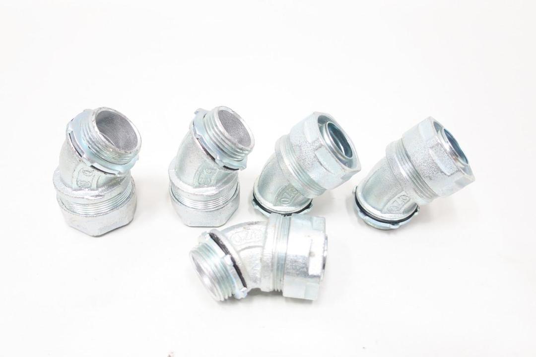 BOX OF 5 EGS O-Z/GEDNEY 4Q-4100 IRON LIQUIDTIGHT CONDUIT CONNECTOR 1IN
