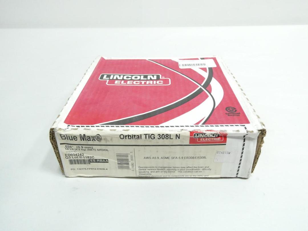LINCOLN ED034242 BLUE MAX ORBITAL TIG 308L N WELDING WIRE 0.035IN 10LB
