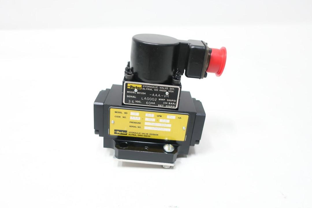 PARKER 801234-AAA-VR BD15-AAA-VD-2.5 FLOW CONTROL SERVO VALVE 2.5GPM 5000PSI