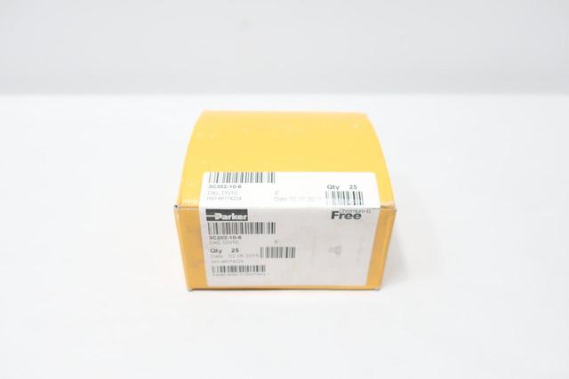 BOX OF 25 PARKER 3C382-10-6 HYDRAULIC HOSE FITTING