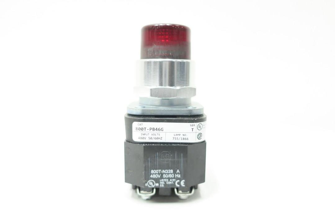 ALLEN BRADLEY 800T-PB46G ILLUMINATED RED PUSHBUTTON 480V-AC