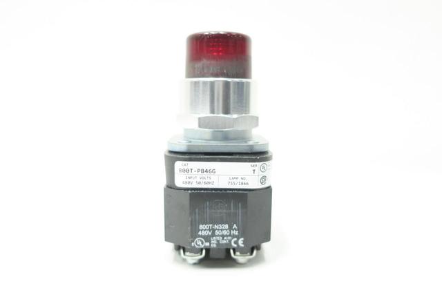 ALLEN BRADLEY 800T-PB46G ILLUMINATED RED PUSHBUTTON 480V-AC