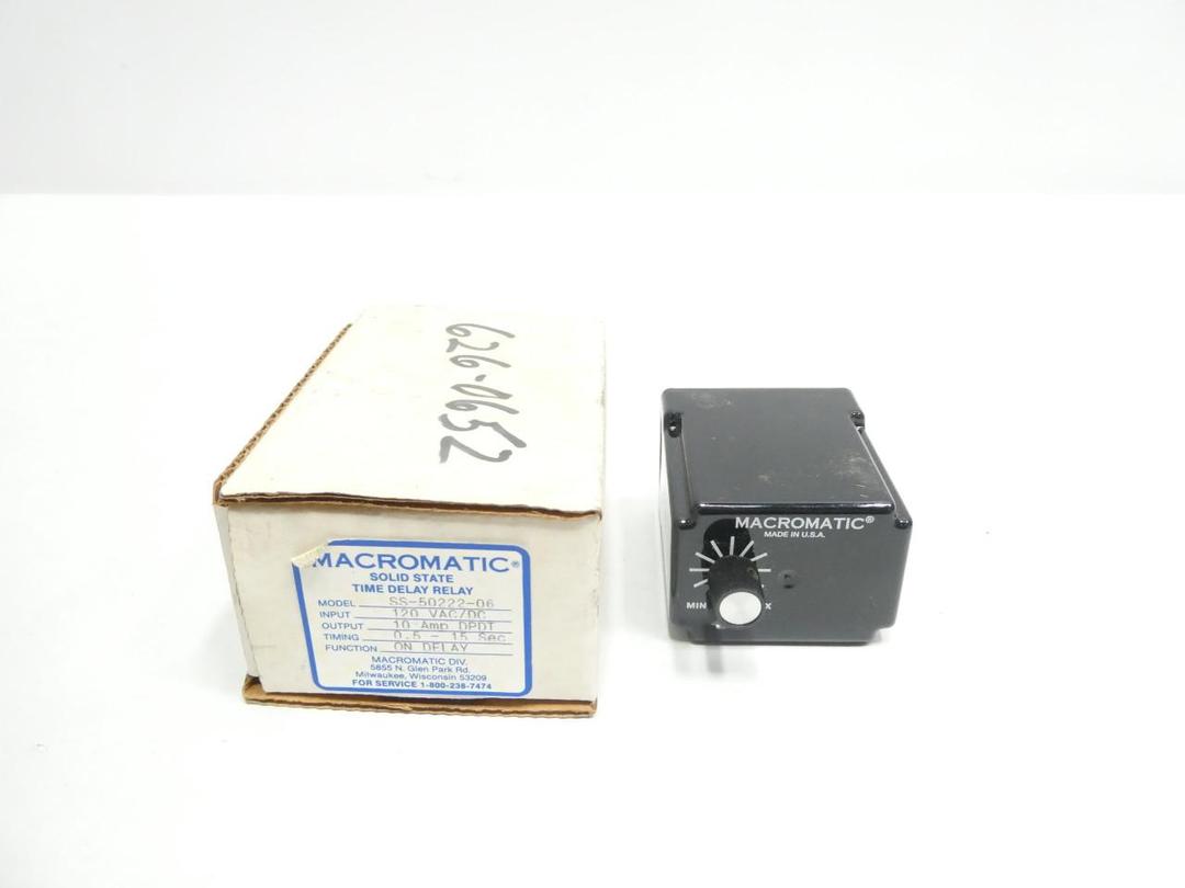 MACROMATIC SS-50222-06 TIME DELAY RELAY 120V-AC