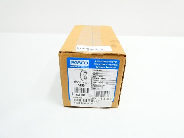 FASCO D498 AC MOTOR 1/15HP 1550RPM 460V-AC