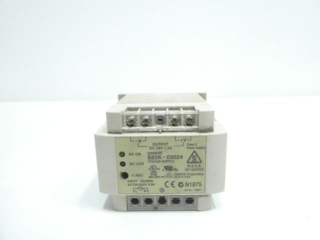 OMRON S82K-03024 POWER SUPPLY 100-240V-AC 1.3A AMP 24V-DC