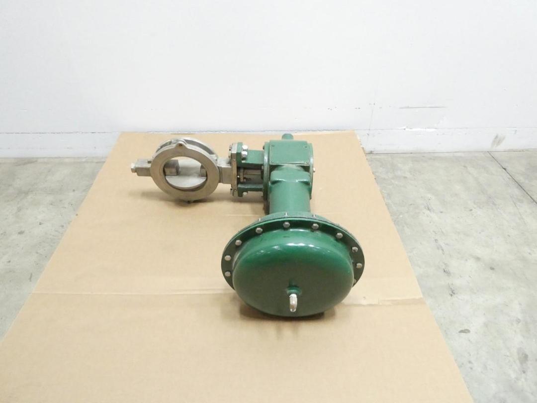 FISHER 8550 1051 SIZE 40 PNEUMATIC STAINLESS WAFER CONTROL VALVE 6IN 150