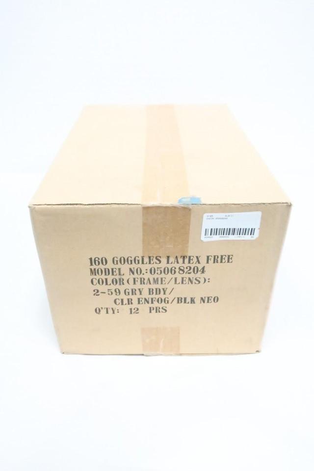 BOX OF 12 ENCON 05068204 ENFOG CLEAR LENS/GRAY FRAME GOGGLE