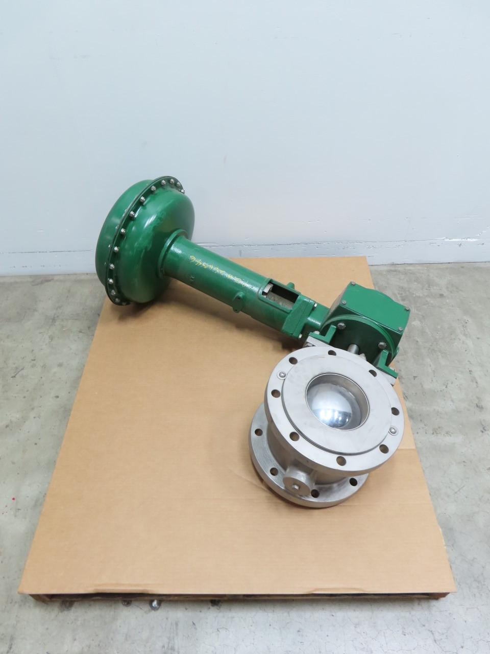 FISHER V150 1052 SIZE 60 PNEUMATIC STAINLESS VEE-BALL CONTROL VALVE 8IN 150
