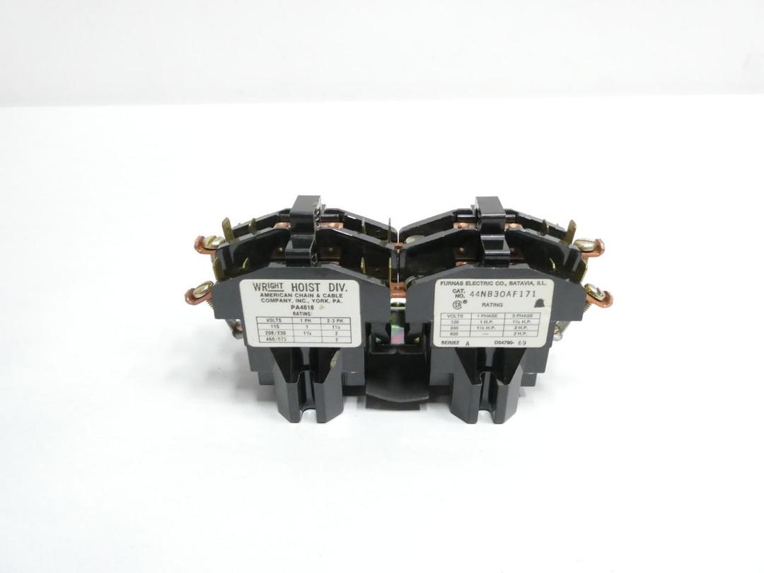 WRIGHT 44NB30AF171 REVERSING CONTACTOR 110-120V-AC 2HP