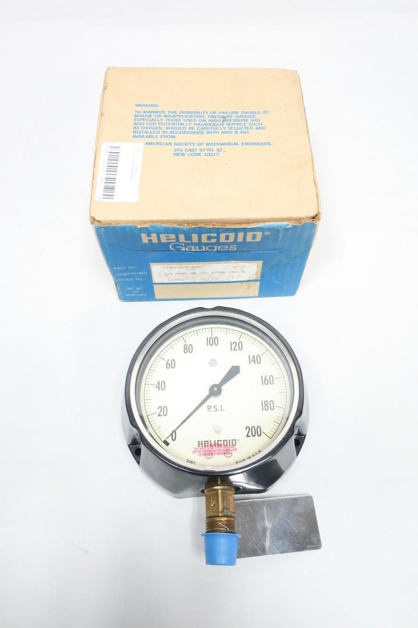 HELICOID F1B2F5A0F0000 PRESSURE GAUGE 4-1/2IN 0-200PSI 1/2IN NPT